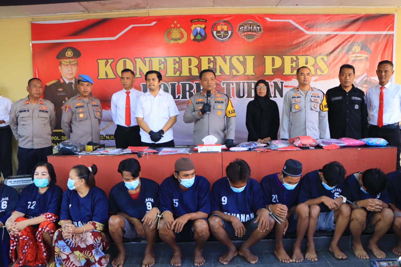 6 Pelaku Curanmor ditangkap Polisi Tuban, 9 Unit Motor dan 4 Unit Pompa Air diamankan