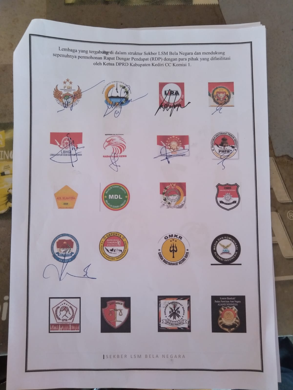 Sekber LSM Bela Negara Mengadukan Kasus Mangli Ke DPRD Kabupaten Kediri