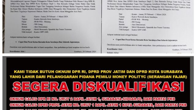Empat Laporan Aliansi Madura Indonesia Hilang Seperti Ditelan Bumi, Bawaslu Kota Surabaya Segera Dilaporkan Ke DKPP