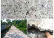 Miris...Tanpa Papan Nama Berongga dan Pecah, Pengerjaan Proyek Rabat Beton Desa Sonoadi di Keluhkan Warga