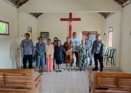 Polsek Sugio Melaksanakan Giat Pengamanan, Kenaikan Isa Al Masih/Jesus Kristus di GKJW Lawangan Agung Kecamatan Sugio Kabupaten Lamongan
