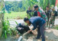 Lestarikan Lingkungan, Satgas TMMD 120 Kodim Bojonegoro dan Masyarakat Hijaukan Bantaran Sungai Napis