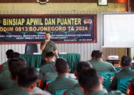 Gelar Binsiap Apwil dan Puanter, Dandim Bojonegoro : Selalu Waspada dalam Mencermati Perkembangan Situasi
