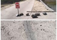 Palang Peringatan Penutup Jalan Belum Resmi Dibuka: Jalan Rabat Beton Desa Semampir Sudah Pecah-Pecah