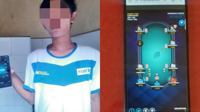 Polsek Semampir Amankan seorang Penjaga Warkop Main Judi Online.