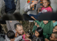 Kapolrestabes Surabaya Makan Bergizi Bersama Anak-Anak Jalanan dan Pemulung di Dukuh Kupang Barat