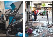 Kurang Konsentrasi Disaat Mengemudi Mobil Pajero Menabrak Sebuah Ruko Di Jalan Klampis Jaya Surabaya