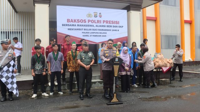 Polres Lampung Selatan Bersama Mahasiswa dan OKP Gelar Baksos Polri Presisi Sambut Ramadan