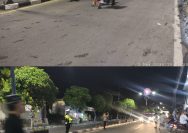 Satlantas Polres Sampang Laksanakan Pengaturan Lalu Lintas Petugas Jaga Keselamatan Umat Muslim Sholat Tarawih