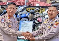 Satlantas Polres Sampang Menerima Pelimpahan Barang Bukti Sepeda Motor dari Satlantas Polres Bangkalan