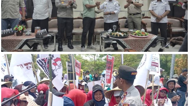Polres Blitar Sambut Damai Aksi Unjuk Rasa GMNI Blitar dan Konsorsium Pembaharuan Agraria Peringati Hari Tani Nasional 2025