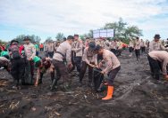Polres Lumajang Gelar Aksi Bersih - Bersih Wujudkan Pantai Watu Pecak Asri