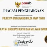 Polresta Banyuwangi Raih Penghargaan Zona Integritas Menuju WBBM Tahun 2025