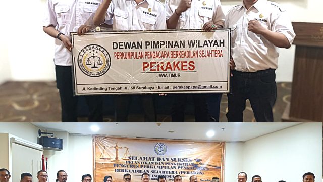 Perakes Lantik Pengurus di Surabaya, Tekankan Peran Advokat Sebagai Pembela Keadilan Masyarakat