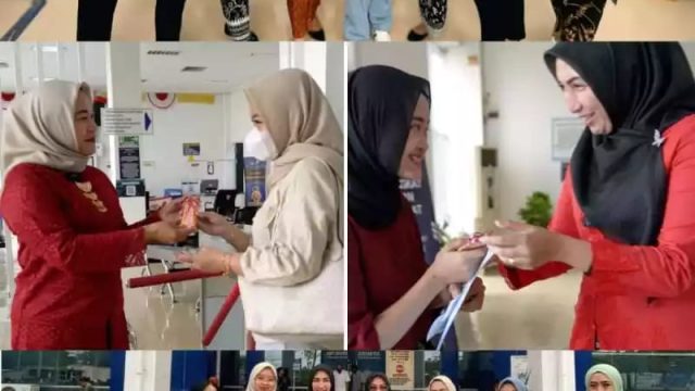 Terlihat Humanis Rama R.A. Kartini Petugas Polwan Satpas Colombo Berbagi Cokelat Kepada Masyarakat Pemohon SIM