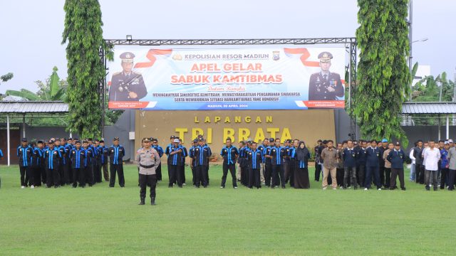 Polres Madiun Gelar Apel Sabuk Kamtibmas, Perkuat Sinergitas dan Pengamanan Swakarsa