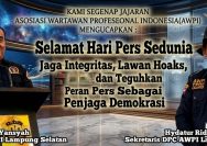 Hari Pers Sedunia 2026, DPC AWPI Lamsel : Jaga Integritas, Lawan Hoaks, dan Teguhkan Peran Pers Sebagai Penjaga Demokrasi