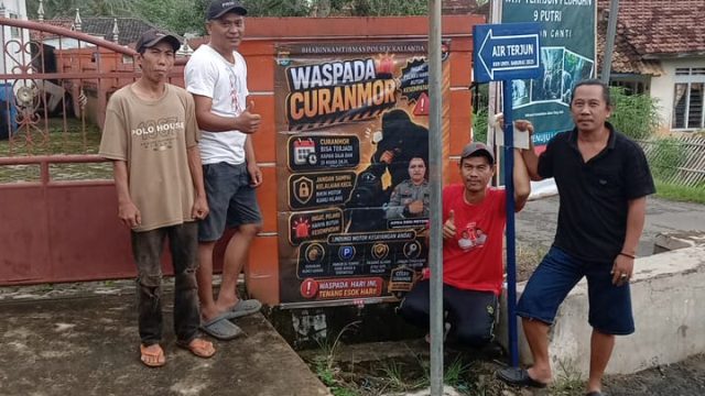 Sepanduk “Waspada Curanmor” Terpasang Bukan Sekedar Pengumuman, Aipda Deni Madyistira : Bukti Nyata Polri Cinta dan Peduli Terhadap Masyarakat