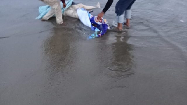 Warga Kalianda Digegerkan Penemuan Sesosok Mayat (Anonim) di Bibir Pantai Antara Kedu Warna dan Senaya Beach