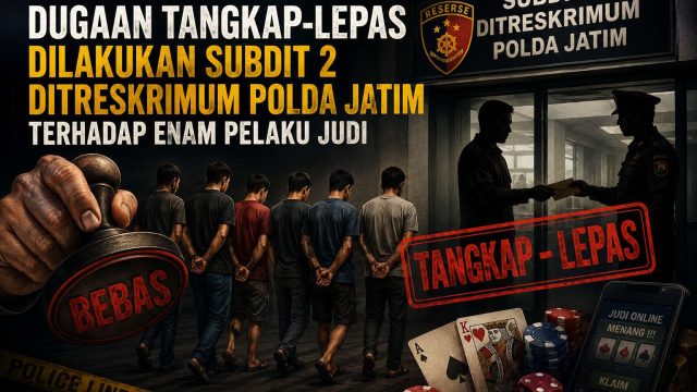 ‎Beredar Informasi: Dugaan Tangkap-Lepas Dilakukan Subdit 2 Ditreskrimum Polda Jatim Terhadap Enam Pelaku Judi