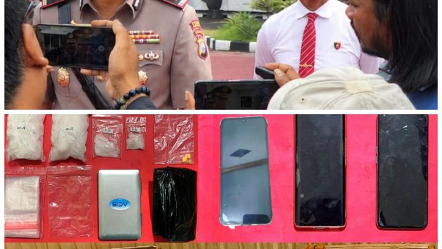 Polres Nganjuk Amankan Dua Tersangka Pengedar Narkoba Lintas Daerah dan 210,03 gram Sabu