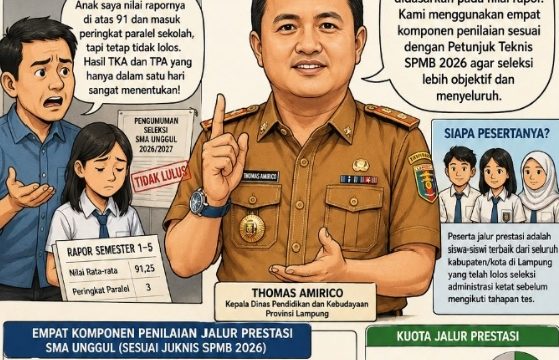 Keluhan Jalur Prestasi SMA Unggul Muncul, Disdik Lampung Tegaskan Seleksi Berdasarkan Empat Komponen Penilaian