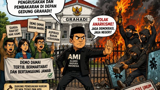 AMI Mengutuk Keras Tindakan Oknum Massa Aksi Yang Berupaya Melakukan Pengerusakan Dan Pembakaran DI Depan Gedung Grahadi