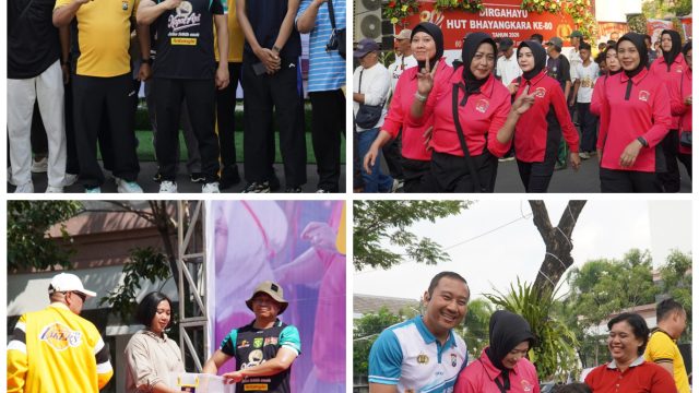 Olahraga Seduluran Arek Arek Suroboyo Bersama Polrestabes Surabaya Memperingati Hari Bhayangkara KE-80