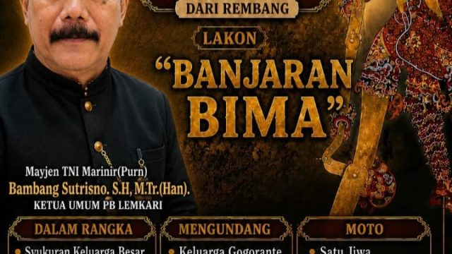 Mayjen TNI ( Purn ) Bambang Sutrisno Semarakkan Sedekah Bumi Desa Gogorante Dengan Nobar Wayang Kulit