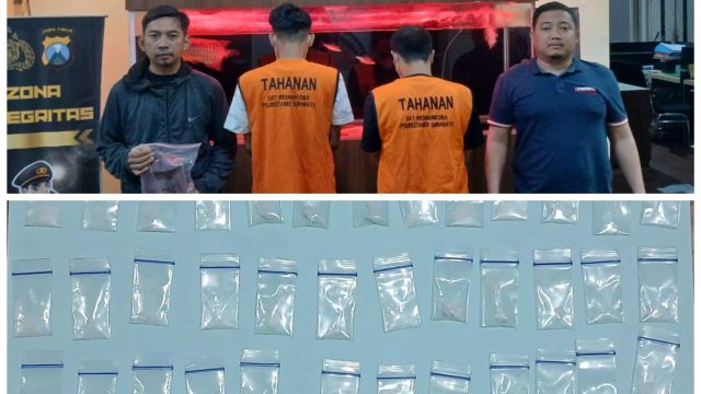 Dua Pengedar dengan 200 Gram Lebih Sabu Diamankan Polrestabes Surabaya