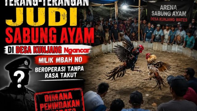 ‎Terang-Terangan Judi Sabung Ayam di Desa Kunjang Ngancar: Milik Mbah No, Beroperasi Tanpa Rasa Takut — Dimana Penindakan Aparat?