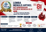 *For-WIN Mengadakan Lomba Penulisan Artikel dengan Tema : 81 Tahun RI Merdeka,Apakah Kita Sudah Merdeka?