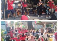 Dentuman Lagu Kebangsaan yang Dinyanyikan Secara Bersama Memunculkan Suasana Meriah Dusun Trosobo Desa Keboguyang Dalam Rangka HUT RI ke-81