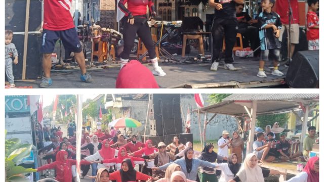 Dentuman Lagu Kebangsaan yang Dinyanyikan Secara Bersama Memunculkan Suasana Meriah Dusun Trosobo Desa Keboguyang Dalam Rangka HUT RI ke-81