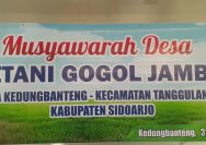 Musyawarah Desa Pertani Gogol Jambe Bahas Aspirasi dan Kepentingan Masyarakat Desa kedungbanteng kecamatan Tanggulangin