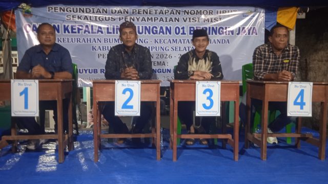 4 Calon Kaling Beringin Jaya Menyampaikan Visi – Misi, Camat dan Lurah : Semoga Tetap Guyub, Rukun Untuk Membangun Lingkungan yang Sejahtera