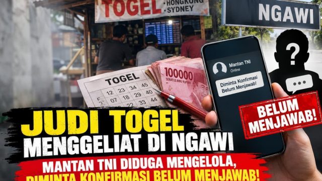 ‎Judi Togel Menggeliat di Ngawi — Mantan TNI Diduga Mengelola, Diminta Konfirmasi Belum Menjawab!