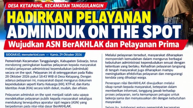 Desa ketapang Kecamatan Tanggulangin Hadirkan Pelayanan Adminduk On The Spot, Wujudkan ASN Berakhlak dan Pelayanan Prima